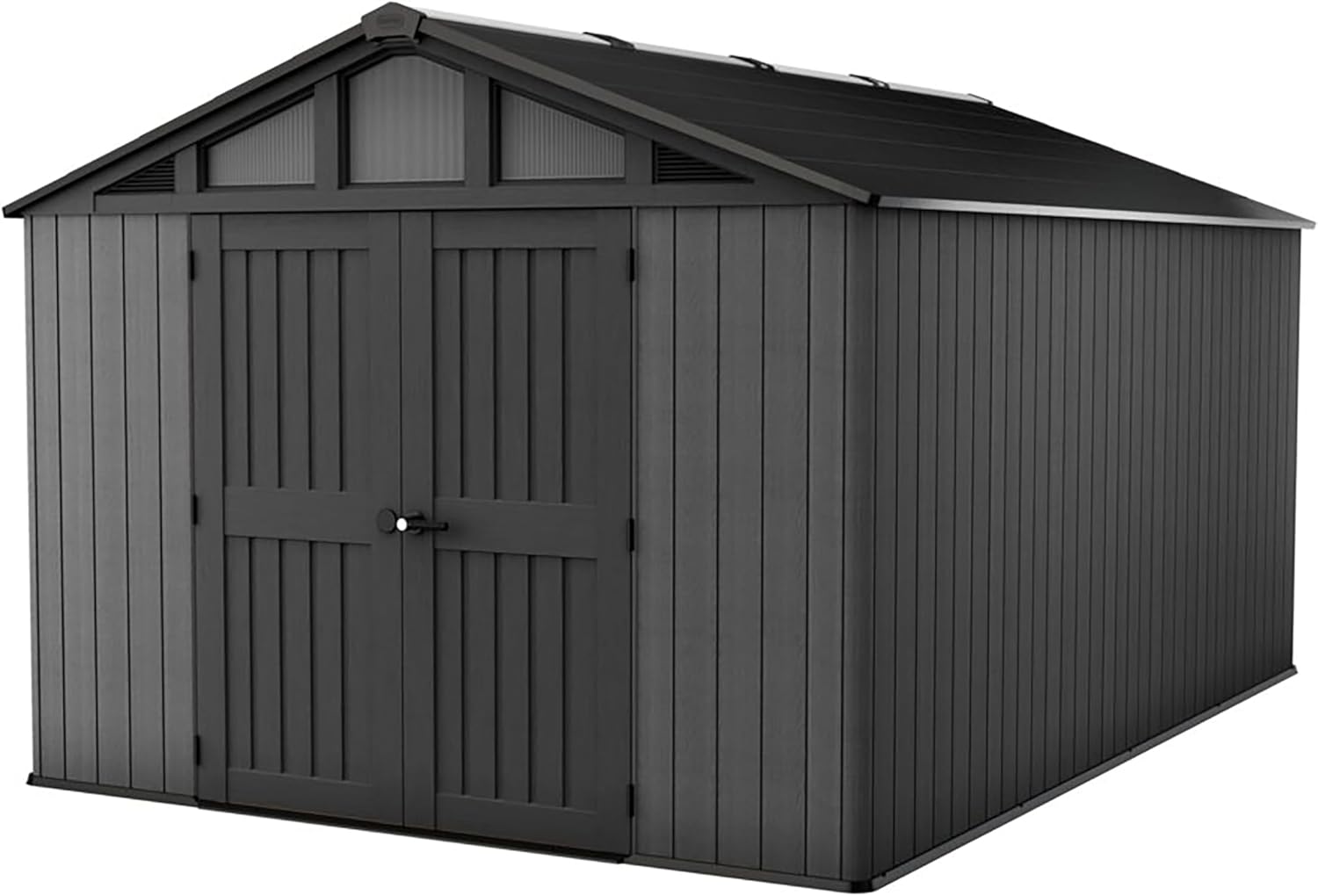 Aerovix™ | 10x15ft Stronghold Outdoor Storage Shed — Wood-Effect, Weatherproof & Steel-Reinforced