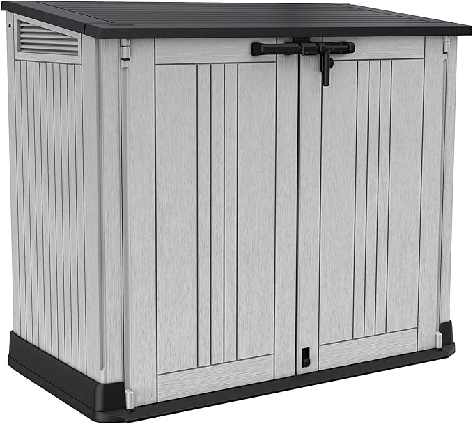 Aerovix™ | 880L Resin Outdoor Storage Shed — Large Garden Storage Box in Grey