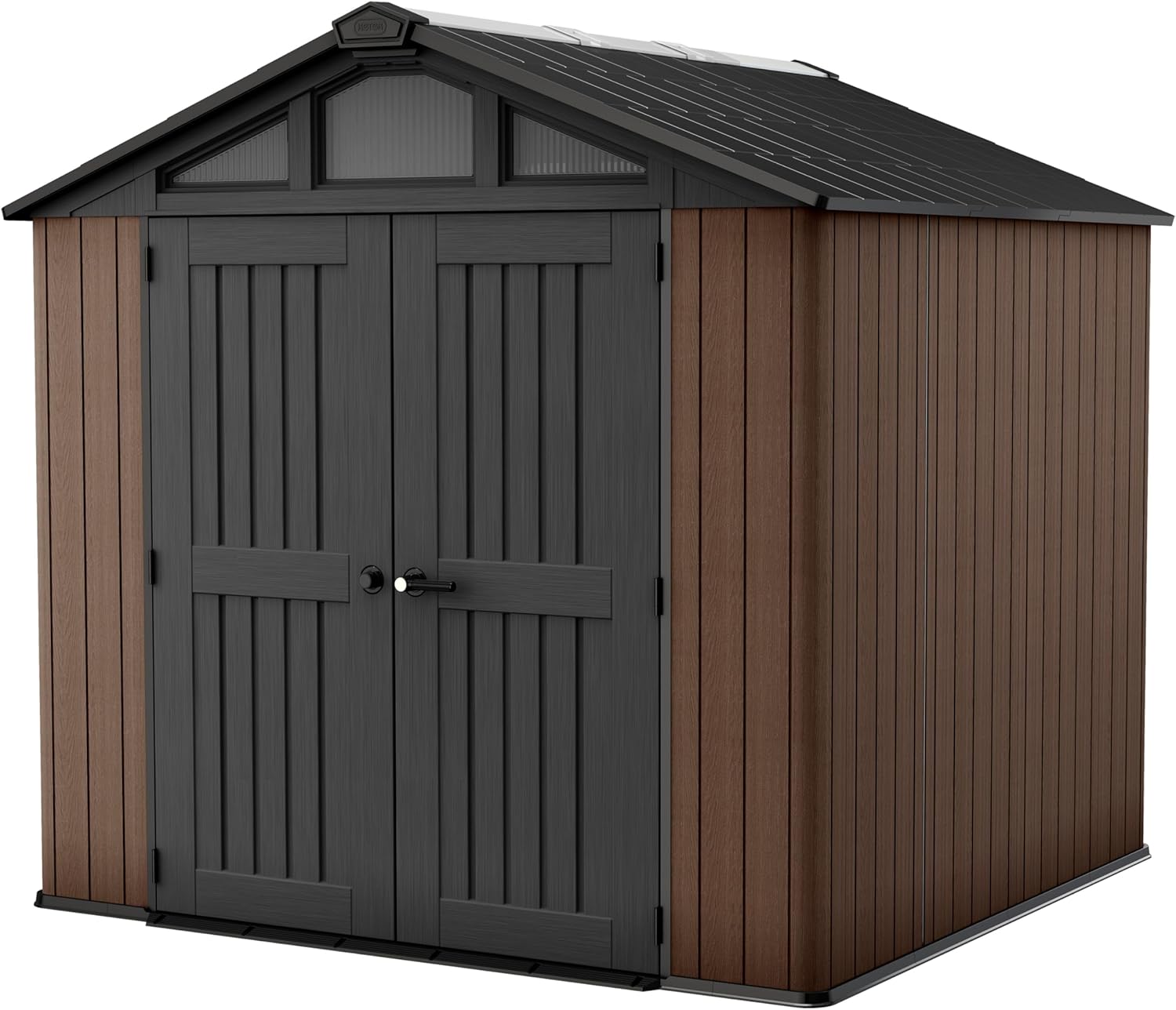 Aerovix™ | 10x15ft Stronghold Outdoor Storage Shed — Wood-Effect, Weatherproof & Steel-Reinforced