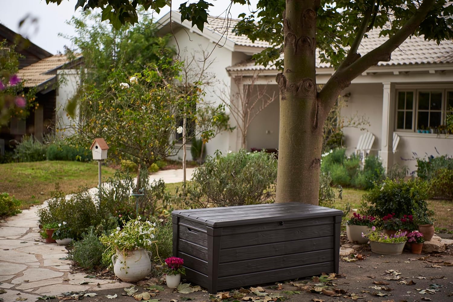 Aerovix™ | 454L Brightwood Garden Storage Box — All-Weather, Fade-Free Outdoor Storage