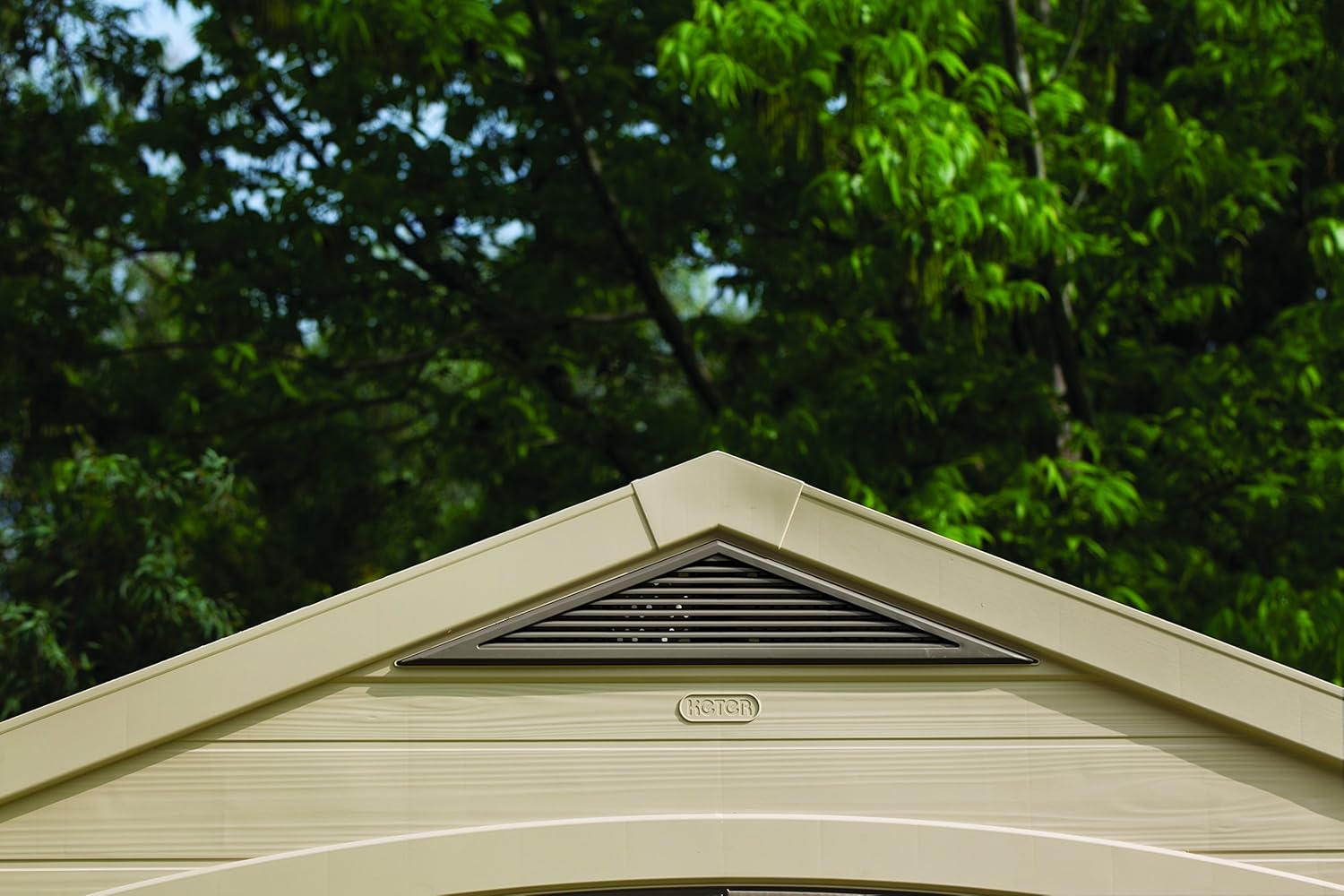 Aerovix™ | 8x11ft Factor Outdoor Garden Storage Shed — Beige Resin, Steel-Reinforced