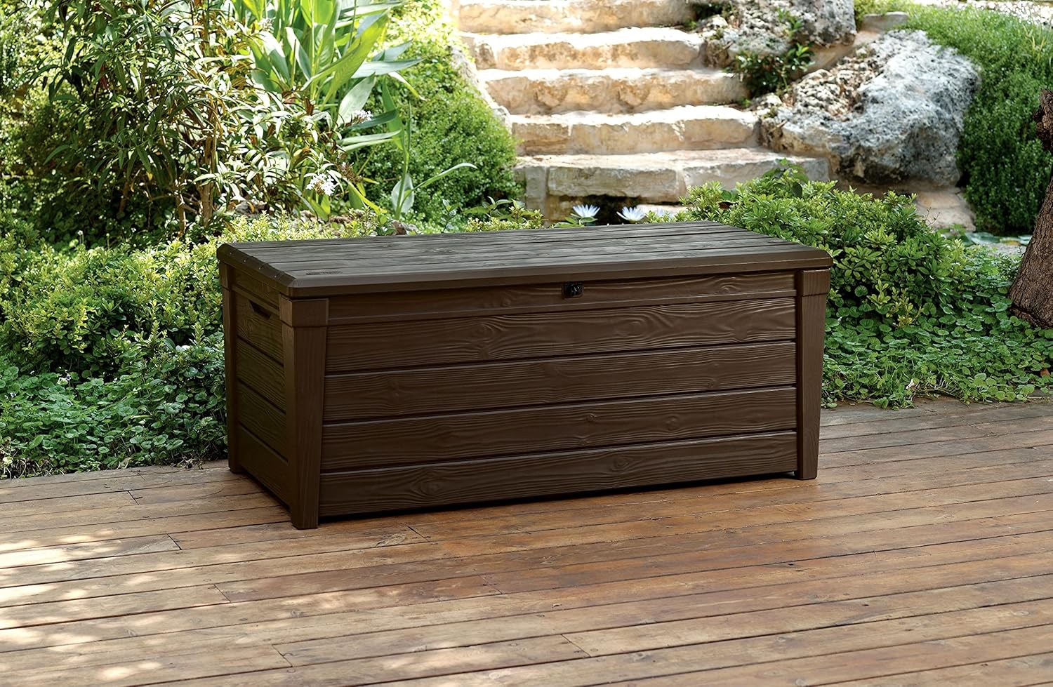 Aerovix™ | 454L Brightwood Garden Storage Box — All-Weather, Fade-Free Outdoor Storage