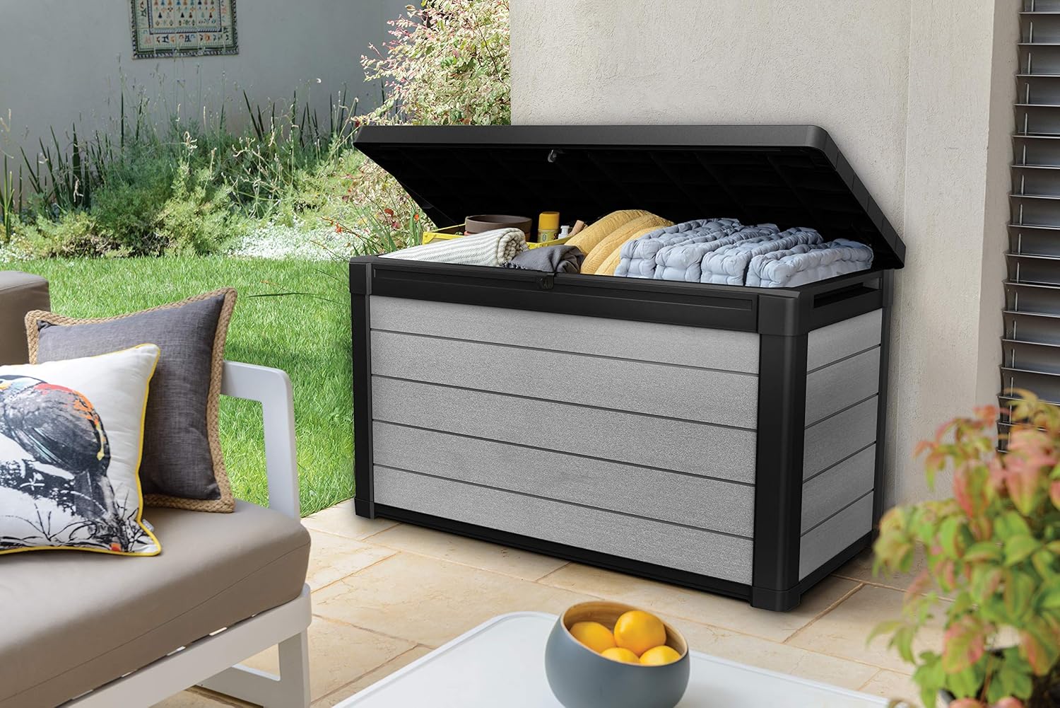 Aerovix™ | 380L Denali Garden Cushion Storage Box — UV-Resistant Outdoor Storage