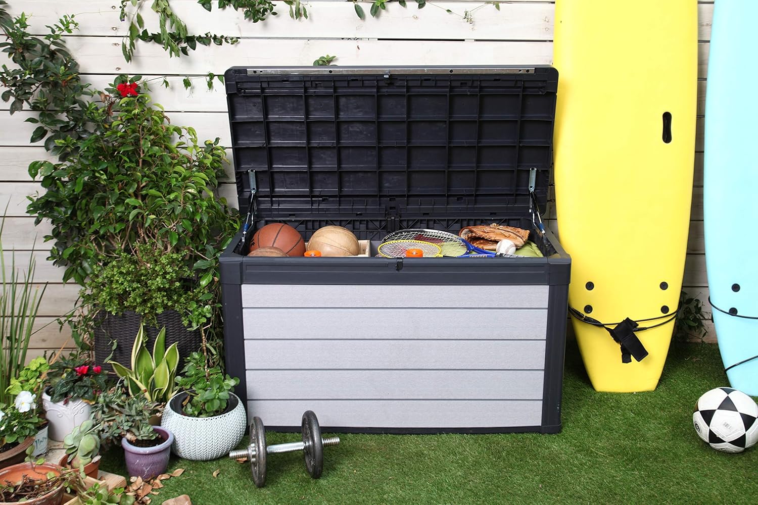 Aerovix™ | 380L Denali Garden Cushion Storage Box — UV-Resistant Outdoor Storage