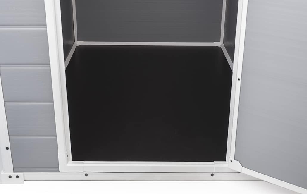 Aerovix™ | 6x5ft Outdoor Plastic Garden Storage Shed — Weatherproof Grey Garden Shed