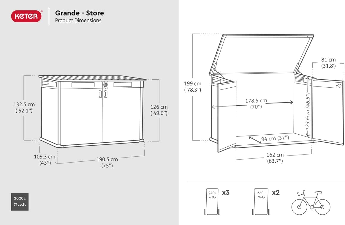 Aerovix™ | 2020L Cortina Mega Polypropylene Storage Chest — Extra Large Outdoor Storage