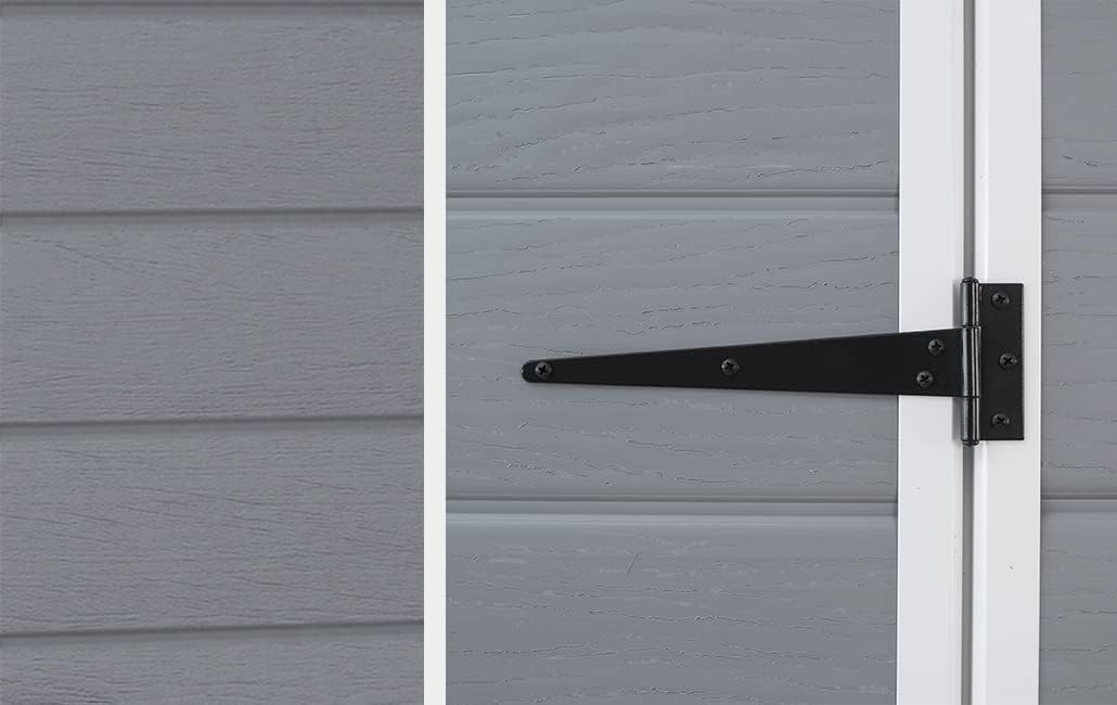 Aerovix™ | 6x5ft Outdoor Plastic Garden Storage Shed — Weatherproof Grey Garden Shed