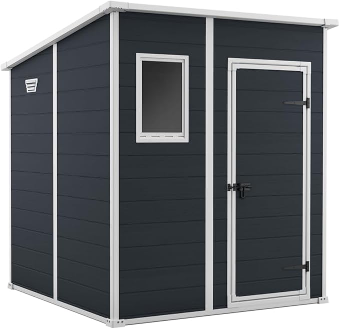 Aerovix™ | 6x4ft Resin Outdoor Storage Shed — Bikes, Tools & Garden Storage