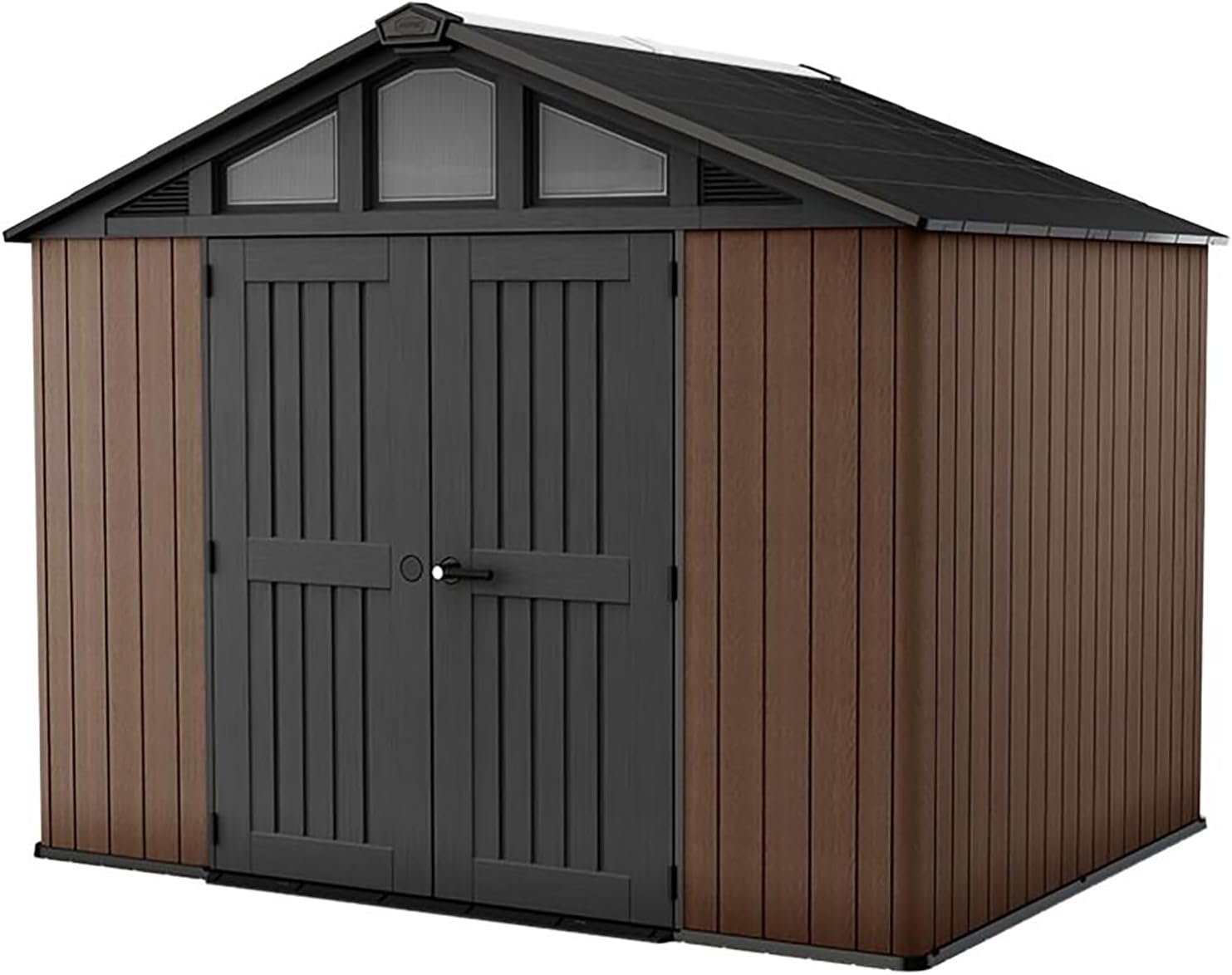 Aerovix™ | 10x15ft Stronghold Outdoor Storage Shed — Wood-Effect, Weatherproof & Steel-Reinforced