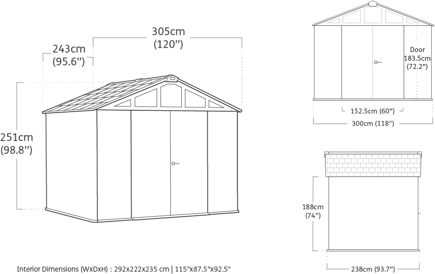 Aerovix™ | 10x15ft Stronghold Outdoor Storage Shed — Wood-Effect, Weatherproof & Steel-Reinforced