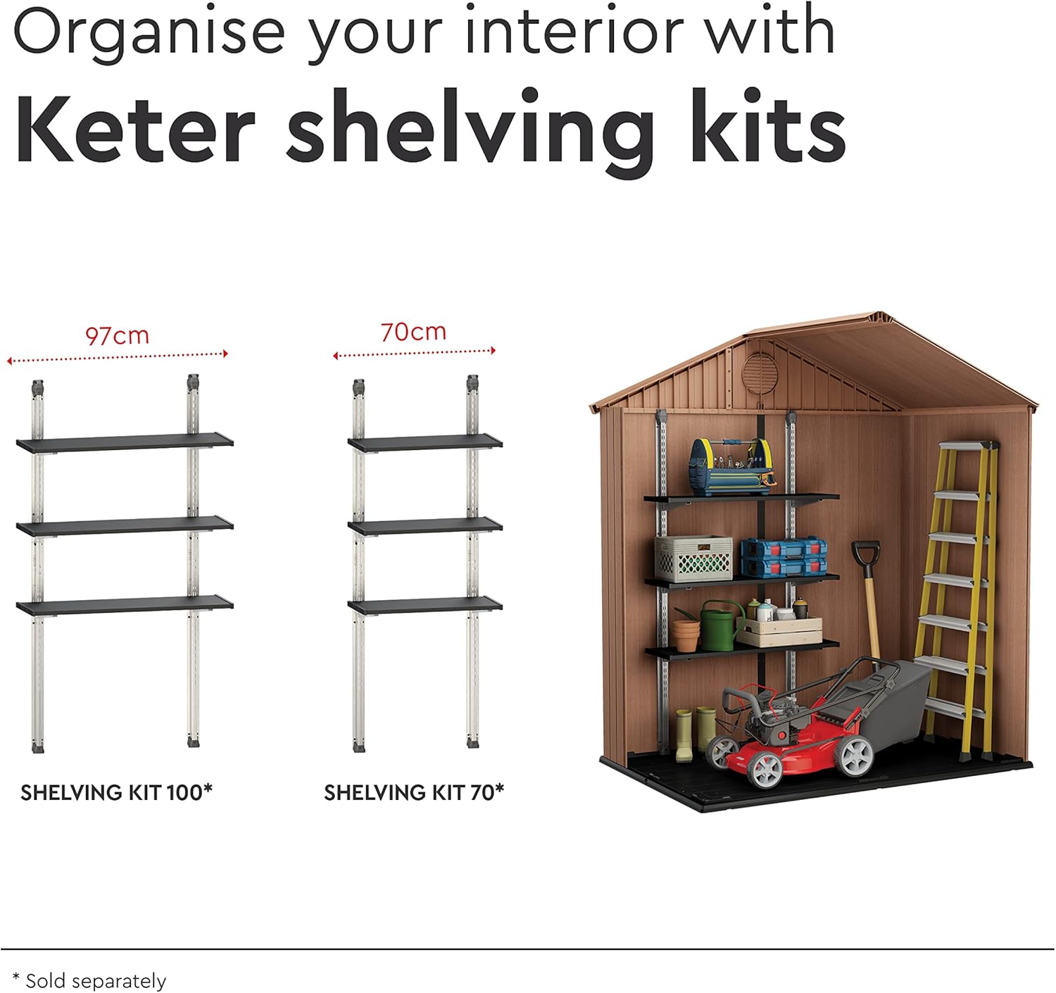 Aerovix™ | Darwin 6x4ft Double Door Garden Shed — Wood-Effect Outdoor Storage