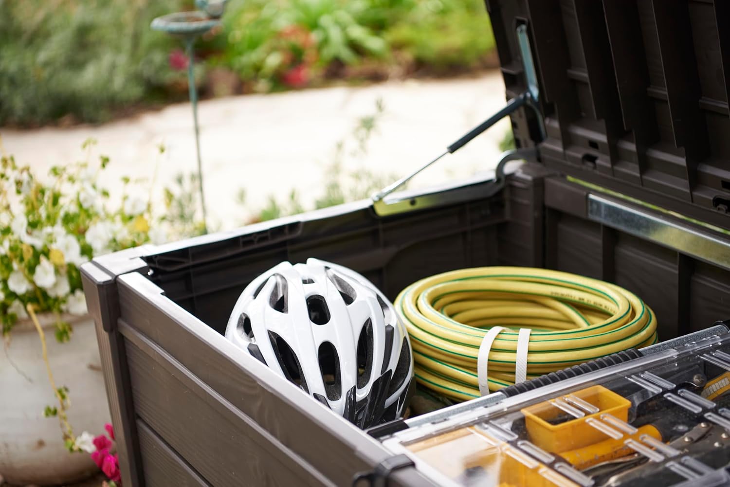 Aerovix™ | 454L Brightwood Garden Storage Box — All-Weather, Fade-Free Outdoor Storage