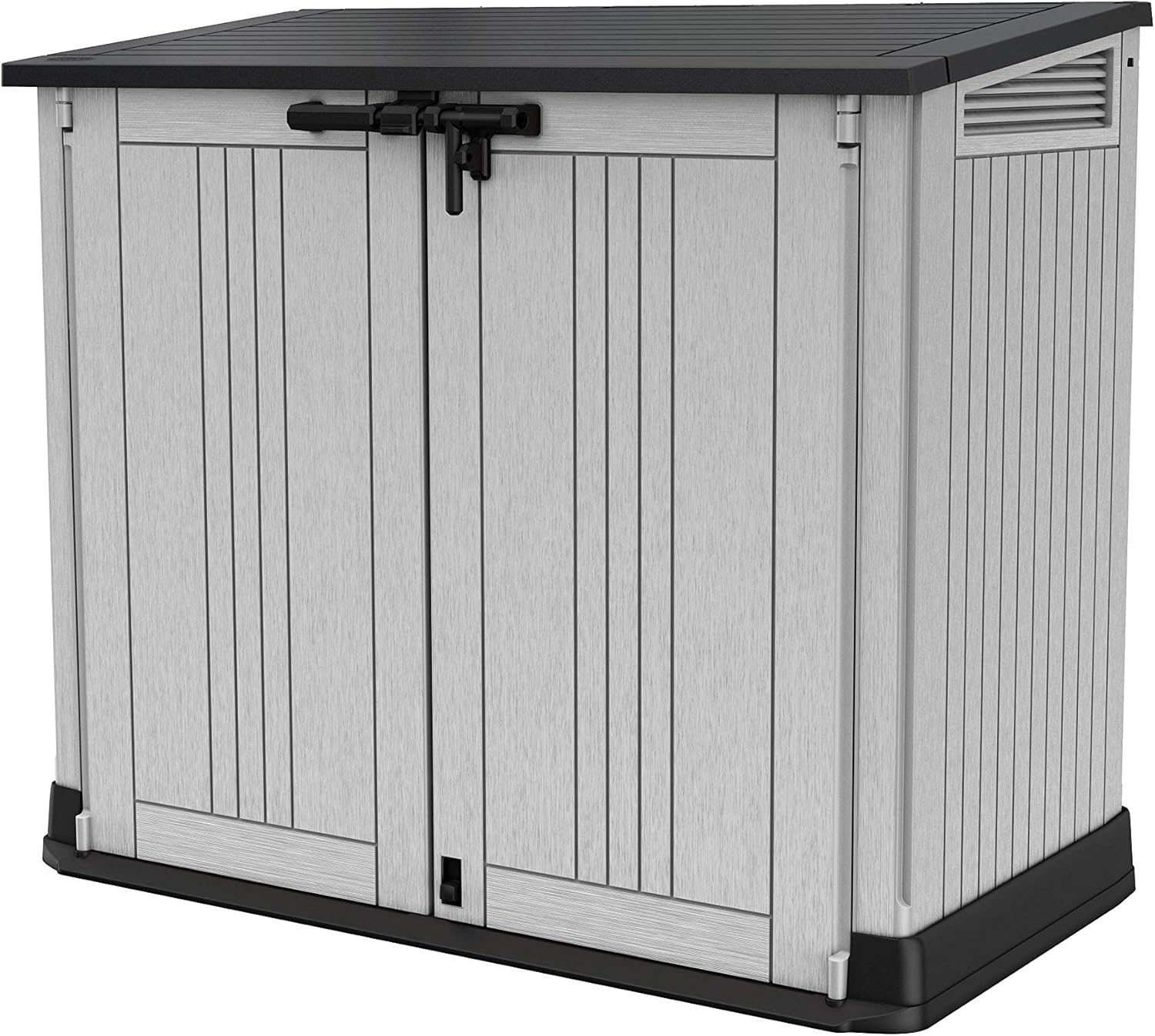 Aerovix™ | 880L Resin Outdoor Storage Shed — Large Garden Storage Box in Grey