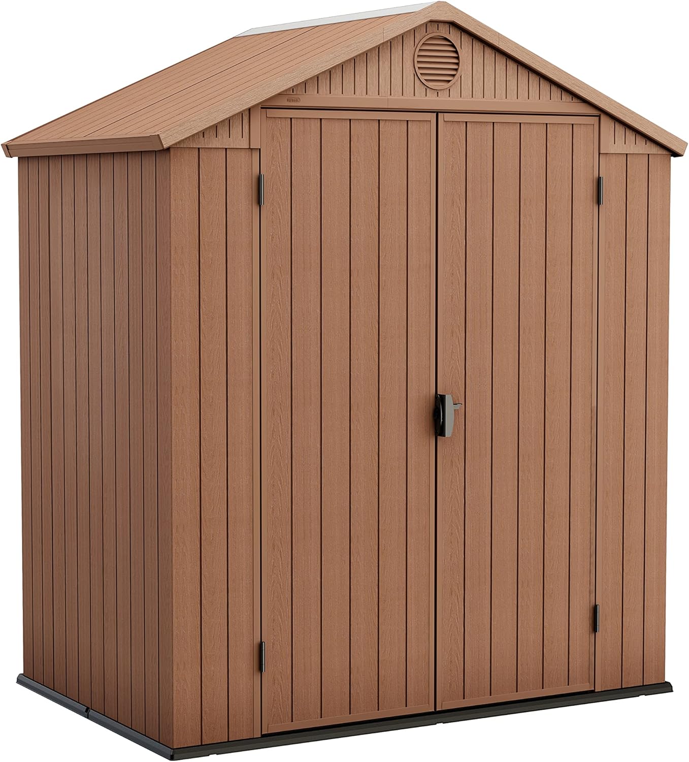 Aerovix™ | Darwin 6x4ft Double Door Garden Shed — Wood-Effect Outdoor Storage