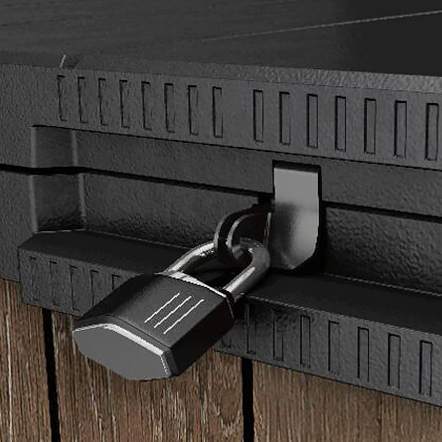 Aerovix™ | 1150L Outdoor Garden Storage Box — Lockable Weatherproof Resin Storage for Tools, Bins & BBQ