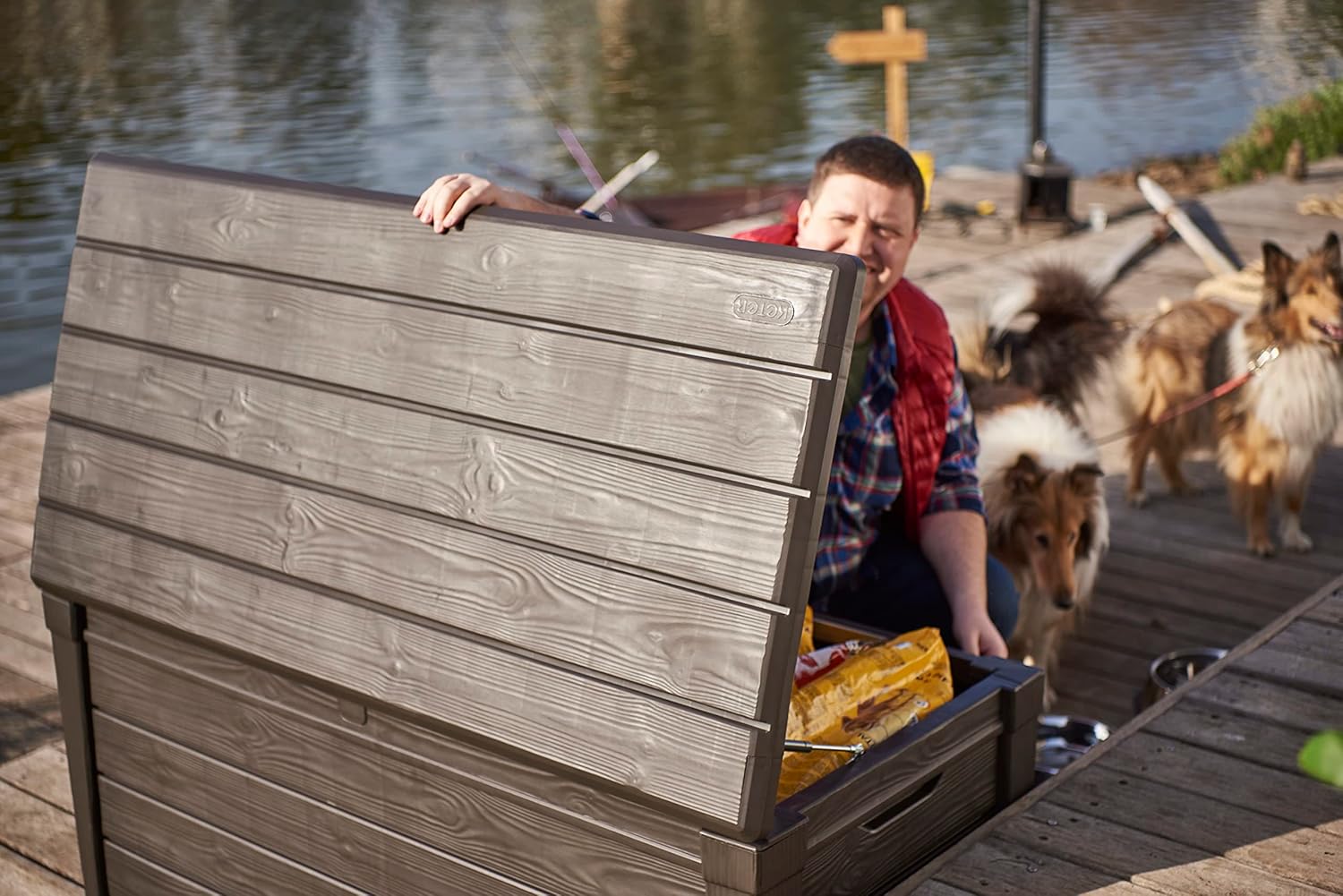 Aerovix™ | 454L Brightwood Garden Storage Box — All-Weather, Fade-Free Outdoor Storage
