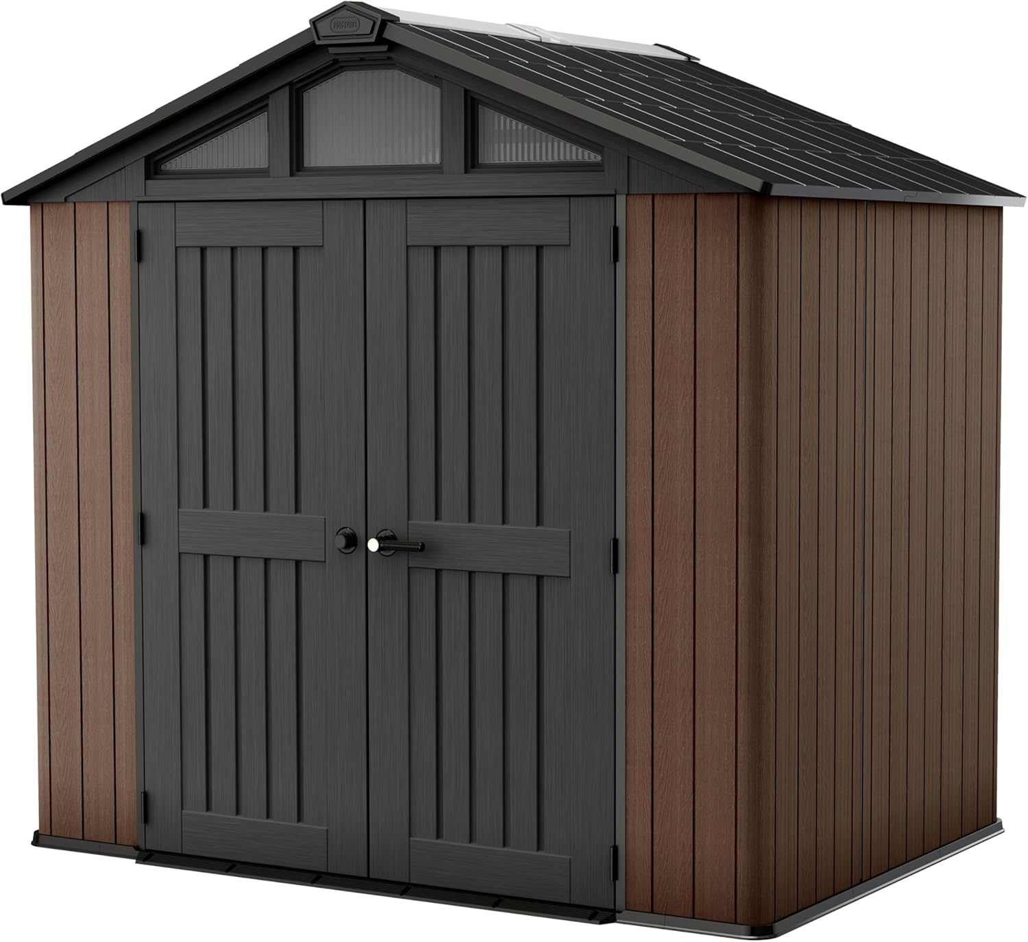 Aerovix™ | 10x15ft Stronghold Outdoor Storage Shed — Wood-Effect, Weatherproof & Steel-Reinforced